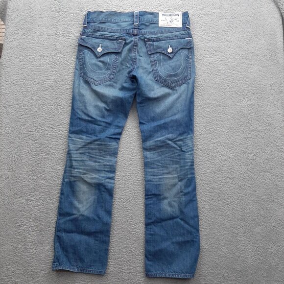 True Religion Mens Straight Leg Jeans Blue Denim  Size 33  Mexico 100% cotton - Picture 3 of 11